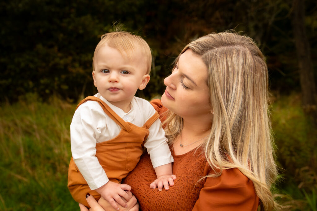 mother son outdoor family picture