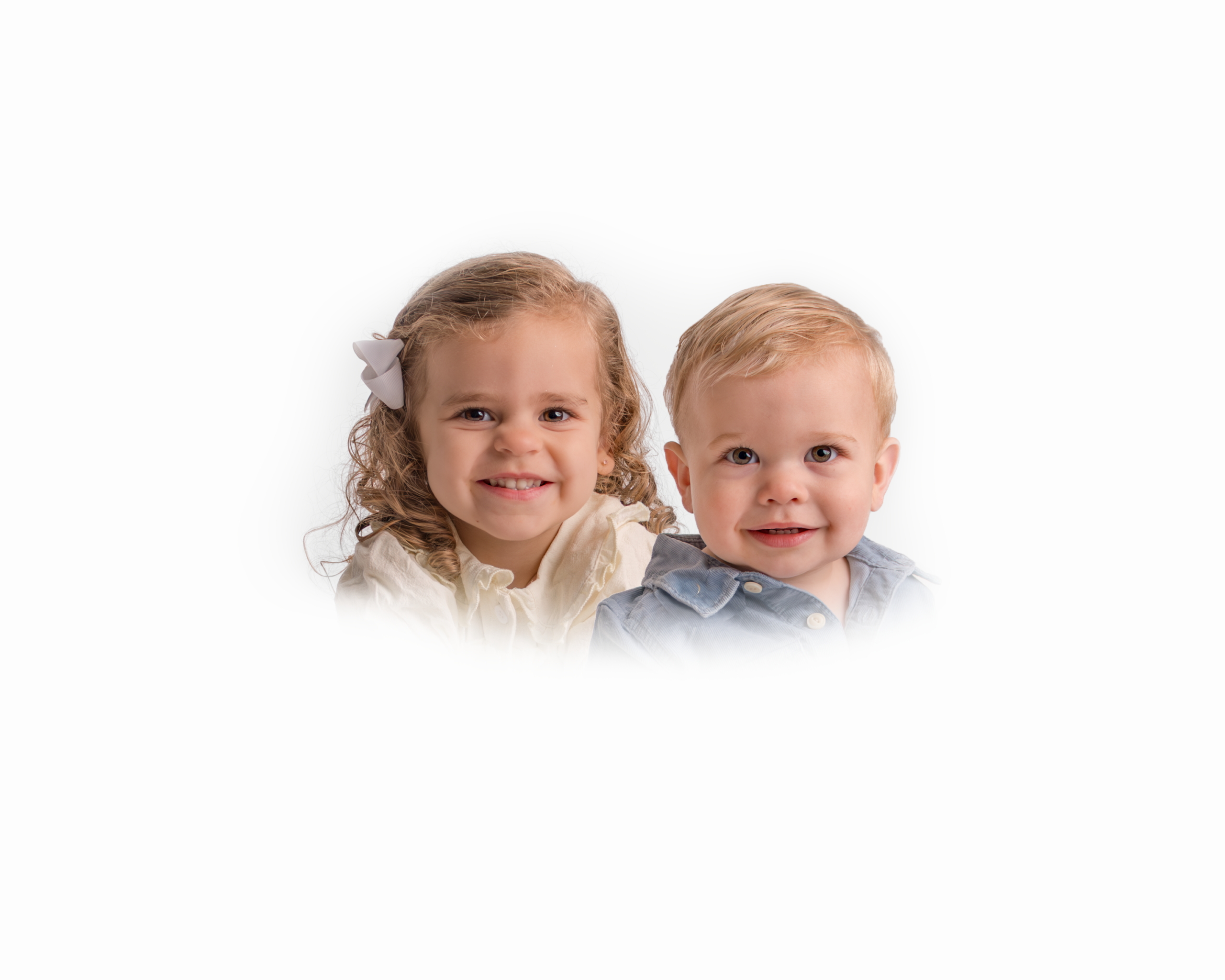 siblings sit for traditional heirloom portrait photography