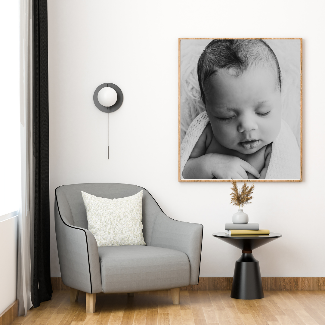 newborn picture framed hanging artwork